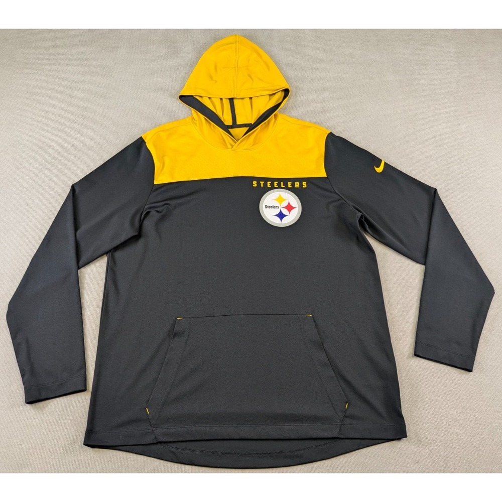 Pittsburgh Steelers Hoodie Mens Large Black Nike Training Shirt Pocket NFL